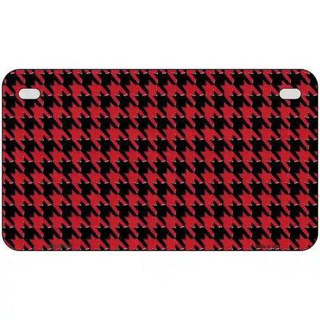Red Black Houndstooth Metal Novelty License Plate 7" x 4" (MP)