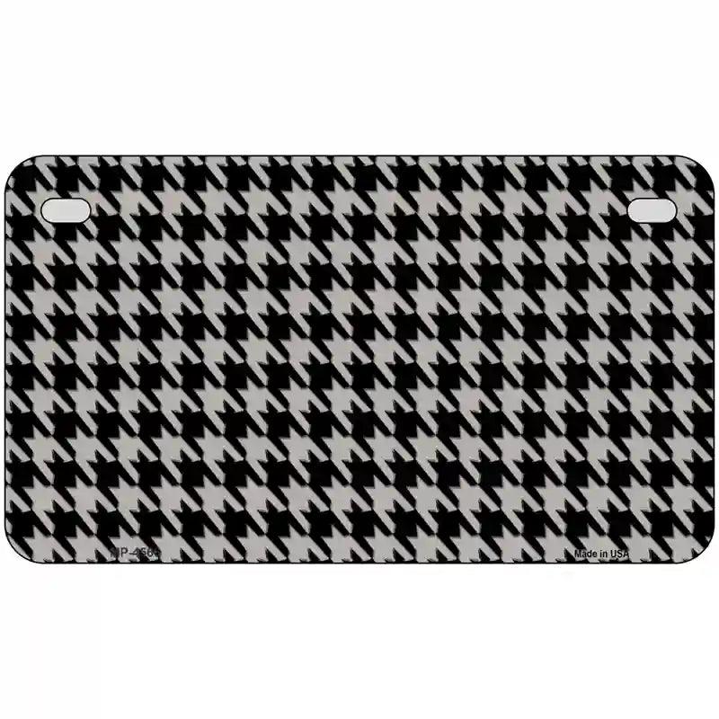 Grey Black Houndstooth Metal Novelty License Plate 7" x 4" (MP)