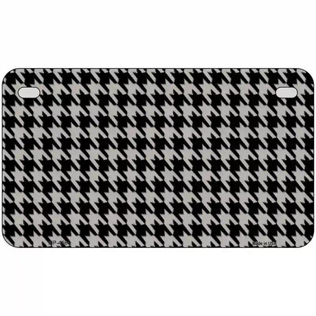 Grey Black Houndstooth Metal Novelty License Plate 7" x 4" (MP)