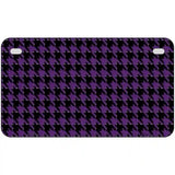 Purple Black Houndstooth Metal Novelty License Plate 7" x 4" (MP)