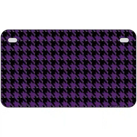 Purple Black Houndstooth Metal Novelty License Plate 7" x 4" (MP)