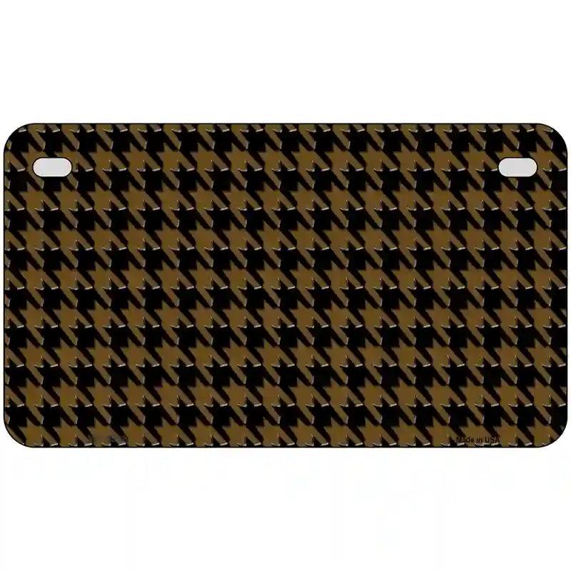 Brown Black Houndstooth Metal Novelty License Plate 7" x 4" (MP)