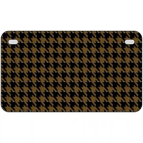 Brown Black Houndstooth Metal Novelty License Plate 7" x 4" (MP)