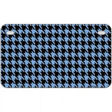 Light Blue Black Houndstooth Metal Novelty License Plate 7" x 4" (MP)
