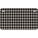 Tan Black Houndstooth Metal Novelty License Plate 7" x 4" (MP)