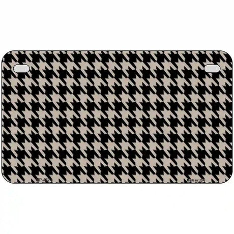 Tan Black Houndstooth Metal Novelty License Plate 7" x 4" (MP)