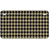 Gold Black Houndstooth Metal Novelty License Plate 7" x 4" (MP)