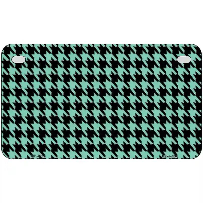 Mint Black Houndstooth Metal Novelty License Plate 7" x 4" (MP)