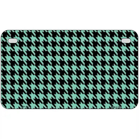 Mint Black Houndstooth Metal Novelty License Plate 7" x 4" (MP)