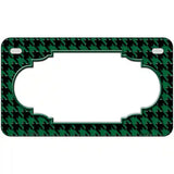 Green Black Houndstooth Scallop Center Metal Novelty License Plate 7" x 4" (MP)