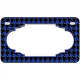 Blue Black Houndstooth Scallop Center Metal Novelty License Plate 7" x 4" (MP)