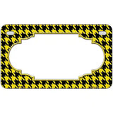 Yellow Black Houndstooth Scallop Center Metal Novelty License Plate 7" x 4" (MP)