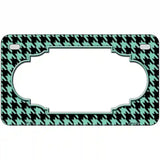 Mint Black Houndstooth Scallop Center Metal Novelty License Plate 7" x 4" (MP)