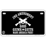 God, Guns, Guts Metal Novelty License Plate 7" x 4" (MP)