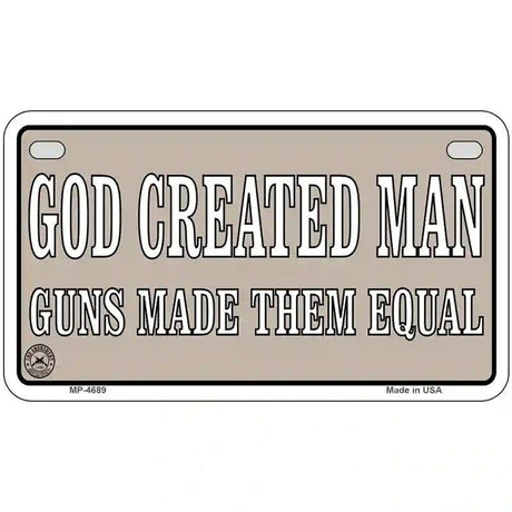 Guns Made Them Equal Metal Novelty License Plate 7" x 4" (MP)