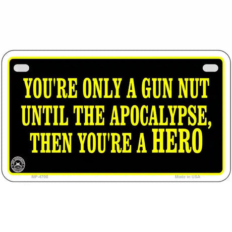 Gun Nut Metal Novelty License Plate 7" x 4" (MP)