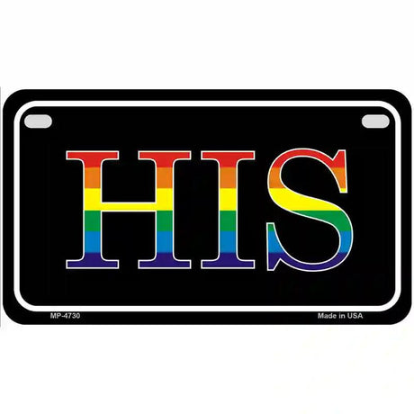 His Rainbow Metal Novelty License Plate 7" x 4" (MP)