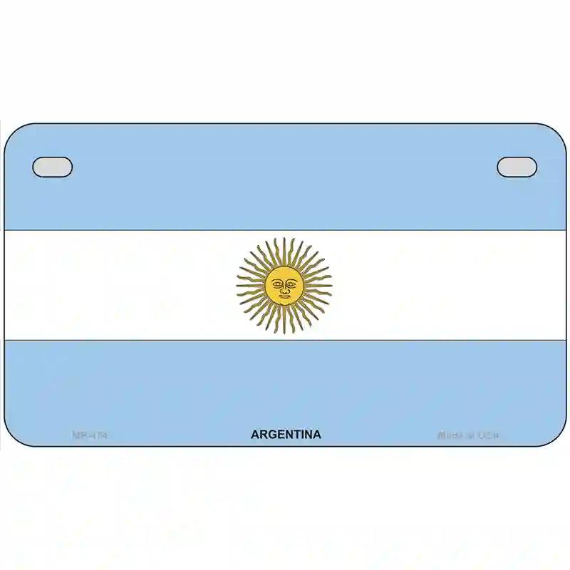 Argentina Flag Metal Novelty License Plate 7" x 4" (MP)
