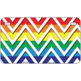 Rainbow White Chevron Metal Novelty License Plate 7" x 4" (MP)