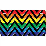 Rainbow Black Chevron Metal Novelty License Plate 7" x 4" (MP)