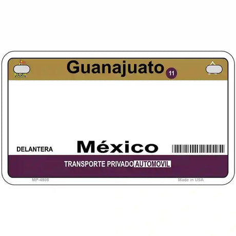 Guanajuato Mexico Novelty Metal License Plate 7" x 4" (MP)