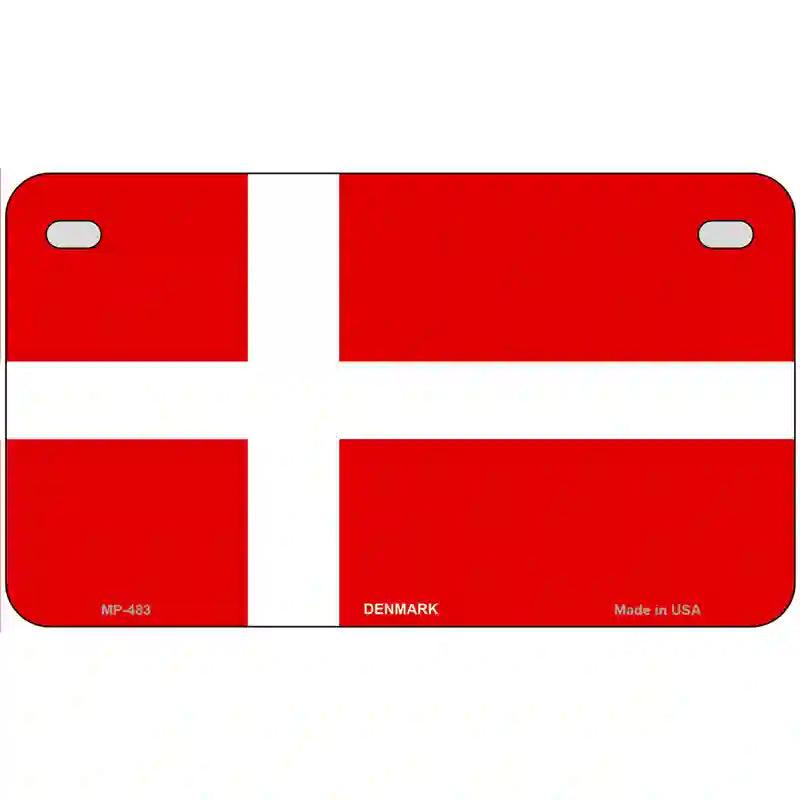 Denmark Flag Metal Novelty License Plate 7" x 4" (MP)