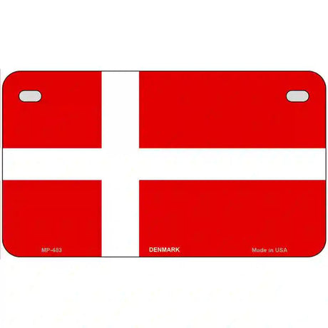 Denmark Flag Metal Novelty License Plate 7" x 4" (MP)
