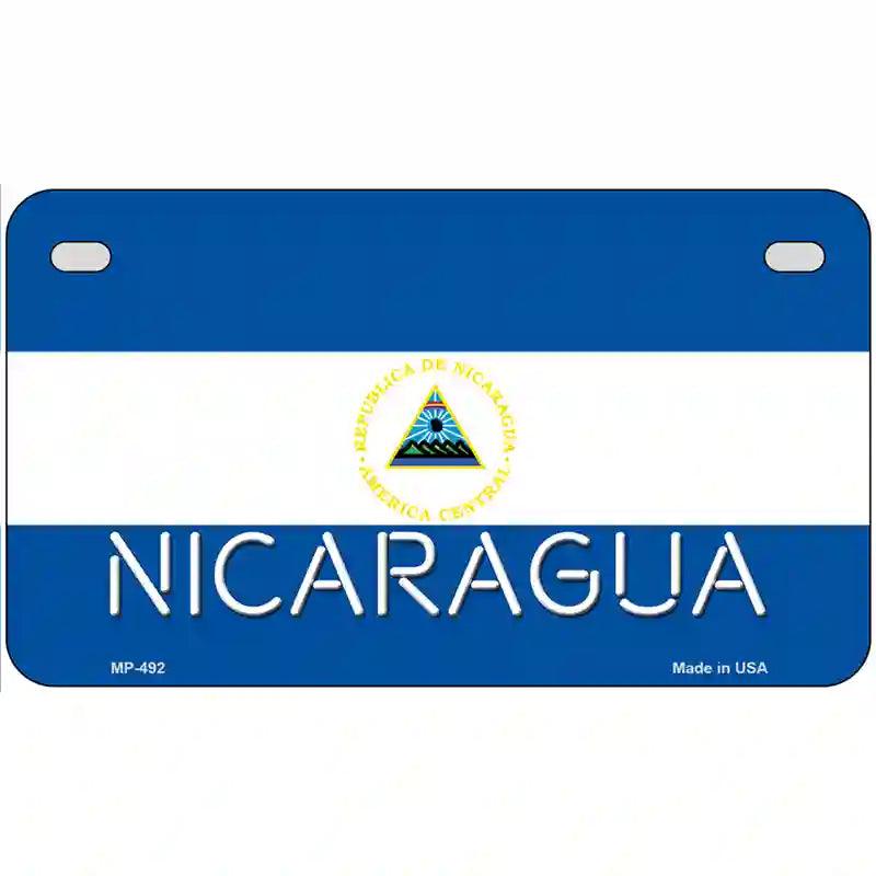 Nicaragua Flag Metal Novelty License Plate 7" x 4" (MP)