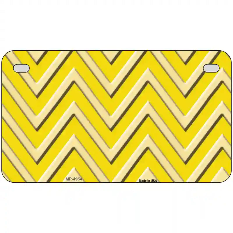 Yellow Light Yellow Chevron Metal Novelty License Plate 7" x 4" (MP)