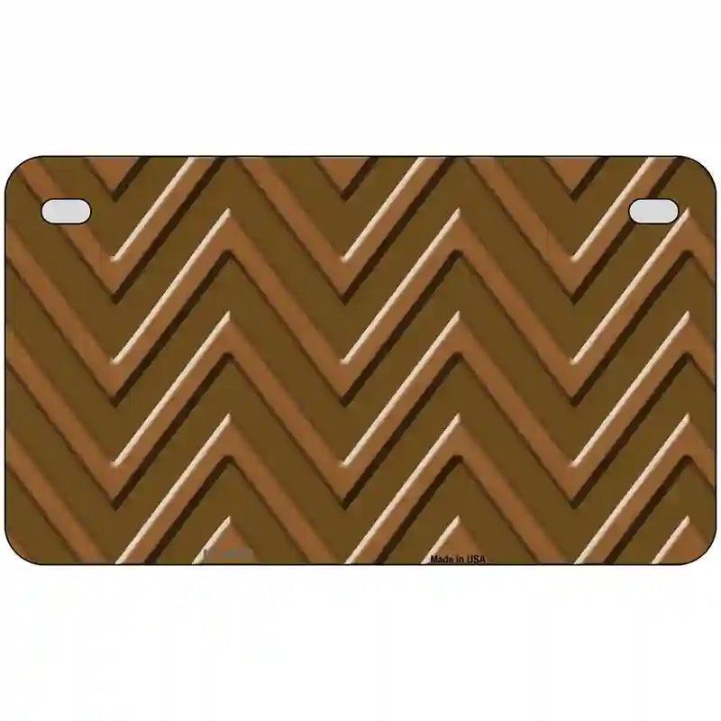 Brown Light Brown Chevron Metal Novelty License Plate 7" x 4" (MP)