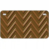 Brown Light Brown Chevron Metal Novelty License Plate 7" x 4" (MP)