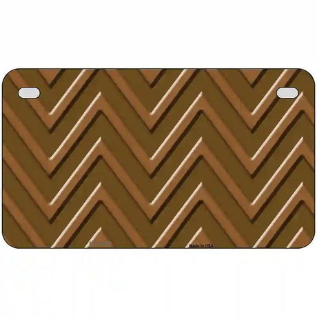 Brown Light Brown Chevron Metal Novelty License Plate 7" x 4" (MP)