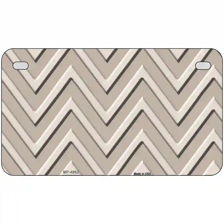 Tan Light Tan Chevron Metal Novelty License Plate 7" x 4" (MP)