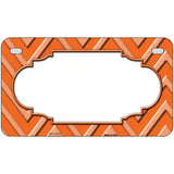 Orange Light Orange Scallop Chevron Metal Novelty License Plate 7" x 4" (MP)