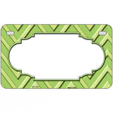 Lime Green Lighter Lime Green Scallop Chevron Metal Novelty License Plate 7" x 4" (MP)