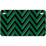 Green Black Chevron Metal Novelty License Plate 7" x 4" (MP)