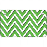 Kelly Green White Chevron Metal Novelty License Plate 7" x 4" (MP)