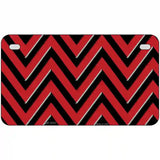 Red Black Chevron Metal Novelty License Plate 7" x 4" (MP)
