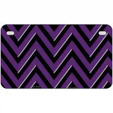 Purple Black Chevron Metal Novelty License Plate 7" x 4" (MP)