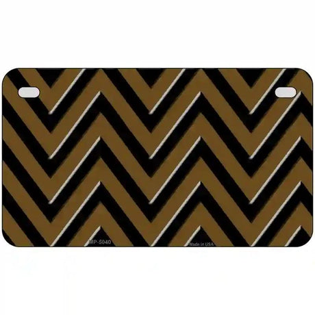 Brown Black Chevron Metal Novelty License Plate 7" x 4" (MP)