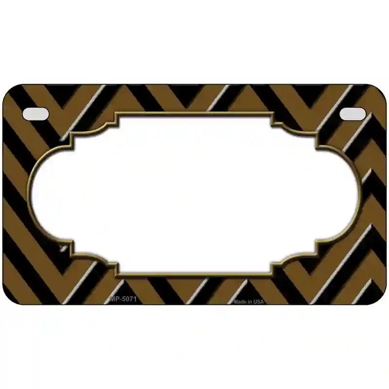 Brown Black Chevron Scallop Metal Novelty License Plate 7" x 4" (MP)