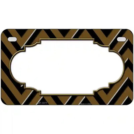 Brown Black Chevron Scallop Metal Novelty License Plate 7" x 4" (MP)