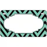 Mint Black Chevron Scallop Metal Novelty License Plate 7" x 4" (MP)