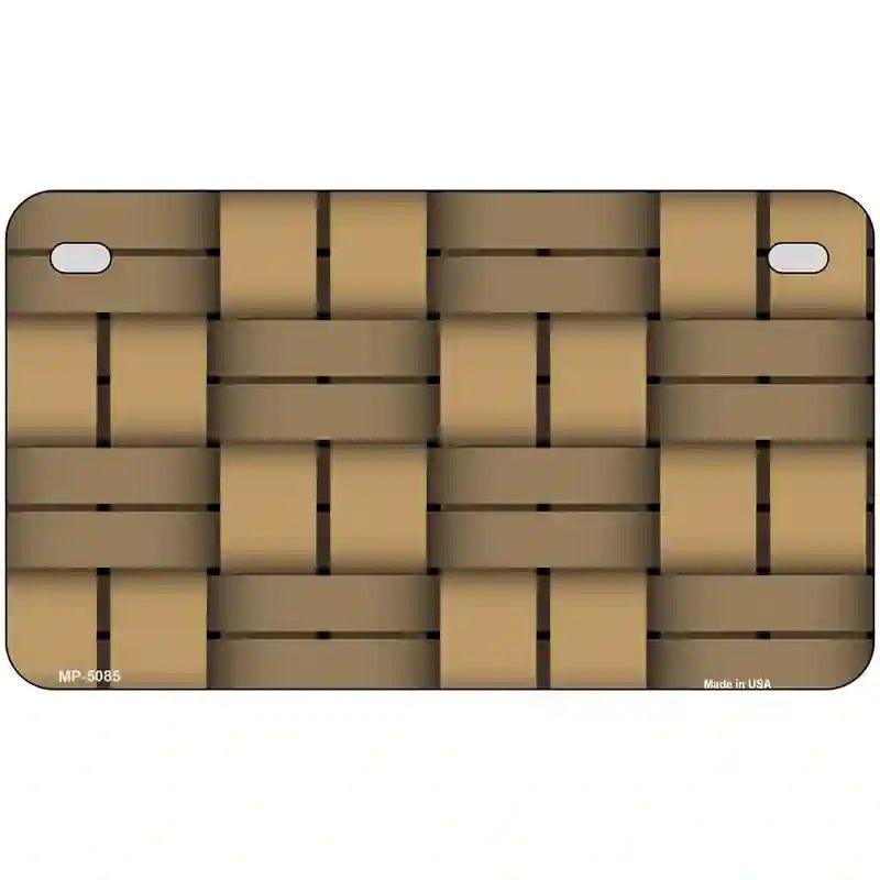 Weave Tan Metal Novelty License Plate 7" x 4" (MP)