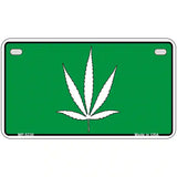 Marijuana Leaf Novelty Metal License Plate 7" x 4" (MP)