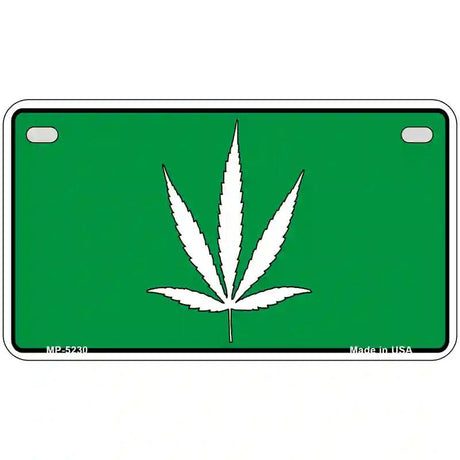 Marijuana Leaf Novelty Metal License Plate 7" x 4" (MP)