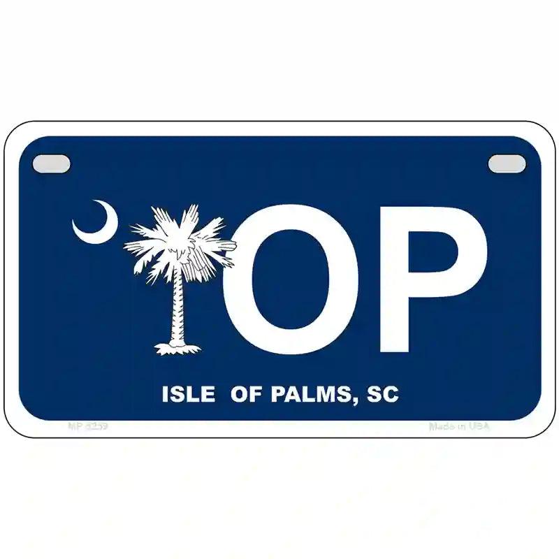 IOP Isle of Palms Blue Metal Novelty License Plate 7" x 4" (MP)