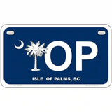 IOP Isle of Palms Blue Metal Novelty License Plate 7" x 4" (MP)