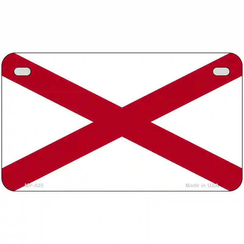 Alabama State Flag Metal Novelty License Plate Sign 7" x 4" (MP)