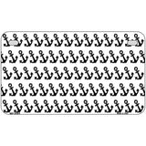 White Black Anchor Metal Novelty License Plate 7" x 4" (MP)